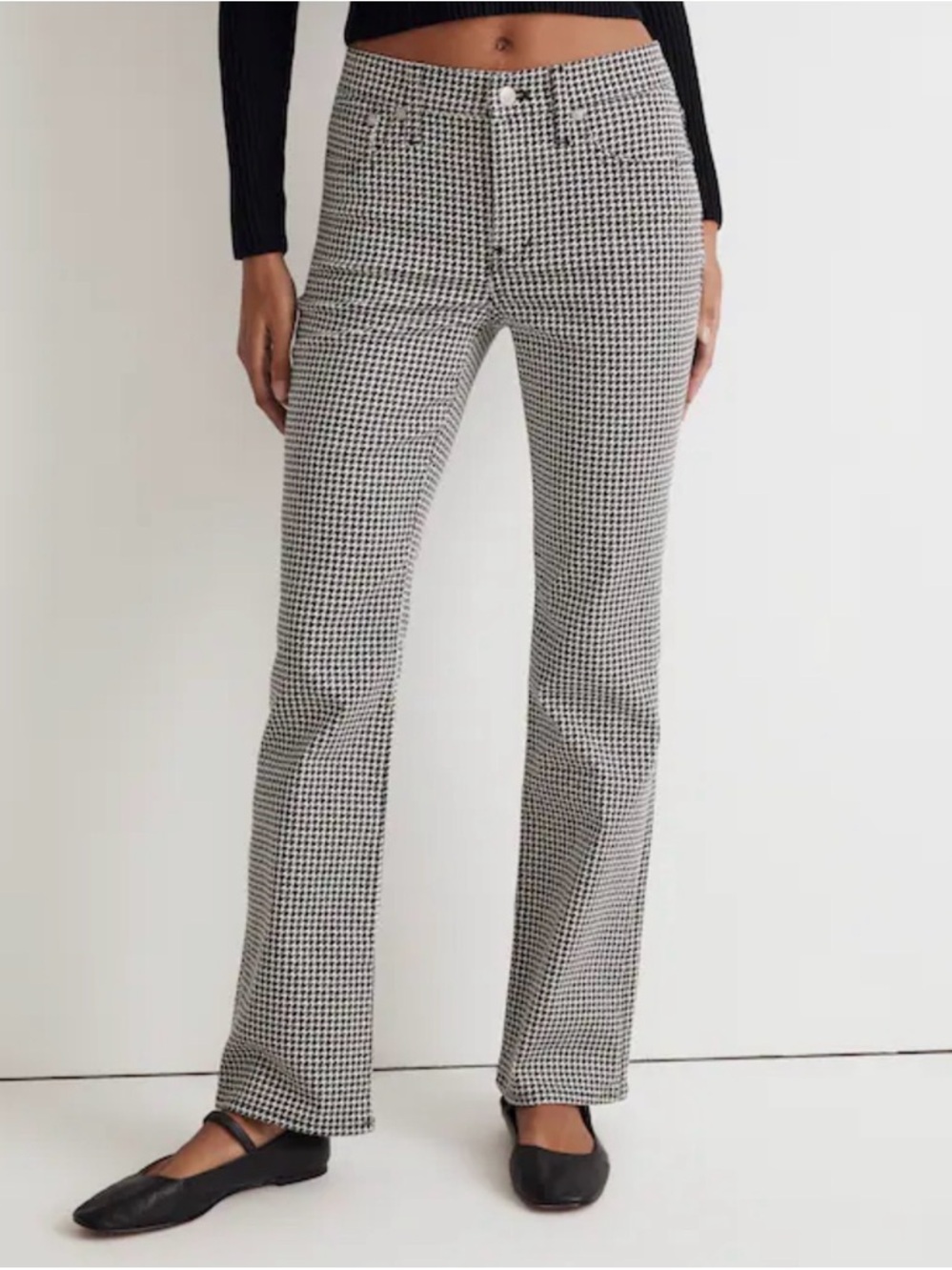 Madewell Kick Out Crop Jeans in Houndstooth Check  Sz 26